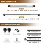KAMANINA Black Curtain Rod 32 to 58 Inch, Adjustable Heavy Duty Curtain Rods - Image 9