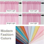 Kitchen Curtains 24 Inch Length Tier 2 Pieces, Cafe Bathroom Basement Rod - Image 5