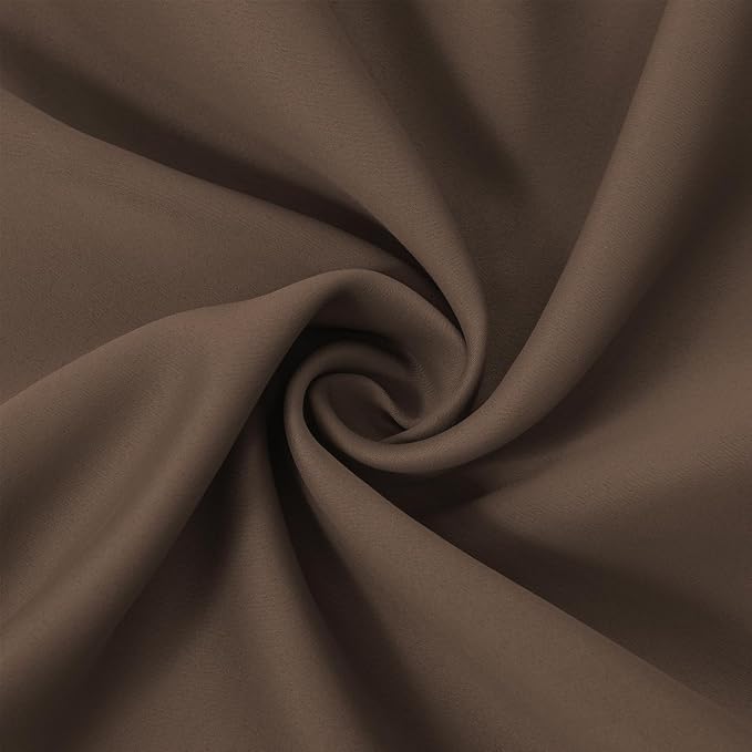 LEMOMO Chocolate Brown Blackout Curtains 66 x 63 Inch Length/Set of 2 Curtain - Image 5