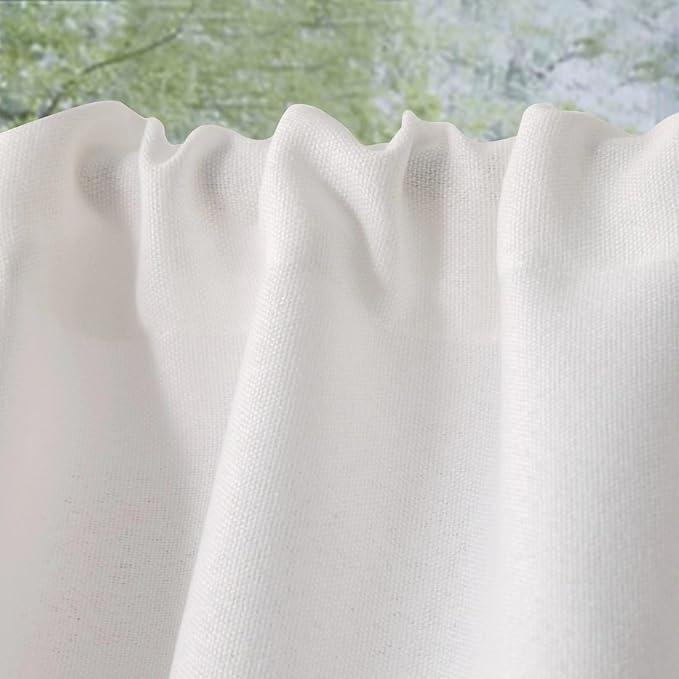 Oindec aux Linen Kitchen Curtains 45 Inch Length Cafe Curtain Tiers - Image 4