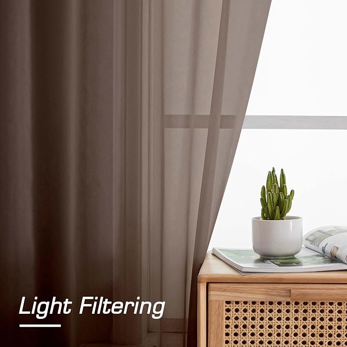OWENIE Sheer Curtains 54 inches Long - Image 3