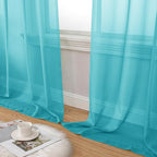 Aiyufeng Turquoise Sheer Curtains 72 Inch Length 2 Panels Set, Light Filtering - Image 8