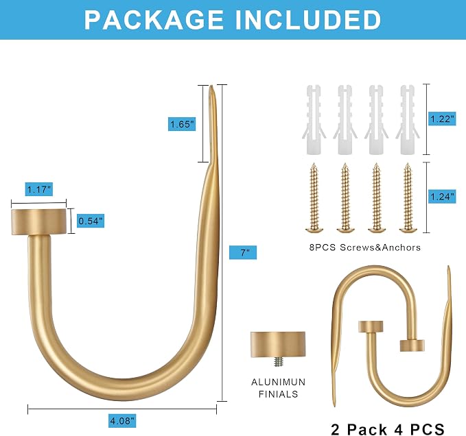 Premium Curtain Holdback, Quality Metal Decorative Curtain Holdbacks - Image 3