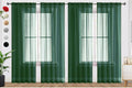 SpaceDresser Foliage Green Sheer Curtains 4 Panels Rod Pocket Semi-Sheer by SpaceDresser