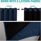 NICETOWN Moroccan Blue 100% Blackout Curtains 2 Panels - Image 5
