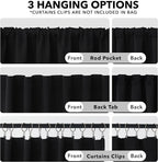 Deconovo Blackout Curtains, Thermal Insulated, W42 x L54 2 Panels, Back Tab - Image 2