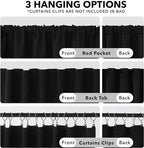 Deconovo Blackout Curtains, Thermal Insulated, W52 x L108 2 Panels, Back Tab - Image 2