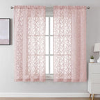 Lecloud Leia Blush Pink Sheer Curtains by Lecloud