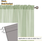 Aiyufeng Light Green Sheer Curtains 54 Inch Length 2 Panels Set - Image 2