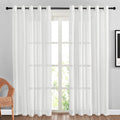 NICETOWN White Sheer Linen Curtains 84 inches Long, Grommet Privacy by NICETOWN