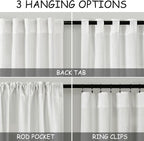 Linen Off White Curtains 135 inch Extra Long - Image 4