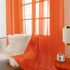 SpaceDresser Sheer Voile Window Treatment Rod Pocket Curtain Panels - Image 3