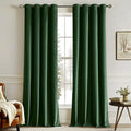 MIULEE Christmas Velvet Curtains Emerald Green Elegant Grommet Curtain Thermal by MIULEE