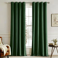 MIULEE Christmas Velvet Curtains Emerald Green Grommet Curtain Thermal by MIULEE
