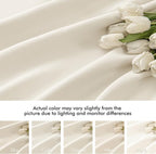 MIULEE Beige White Back Tab Blackout Curtains 102 Inch Long 2 Panels Set - Image 8