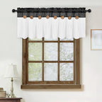 FRAMICS Farmhouse Valance Curtains, Boho Cotton Linen Kitchen Valance, Country - Image 7