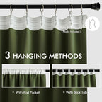 MIULEE Olive Green Back Tab Blackout Curtains 120 Inch Long 2 Panels Set - Image 3