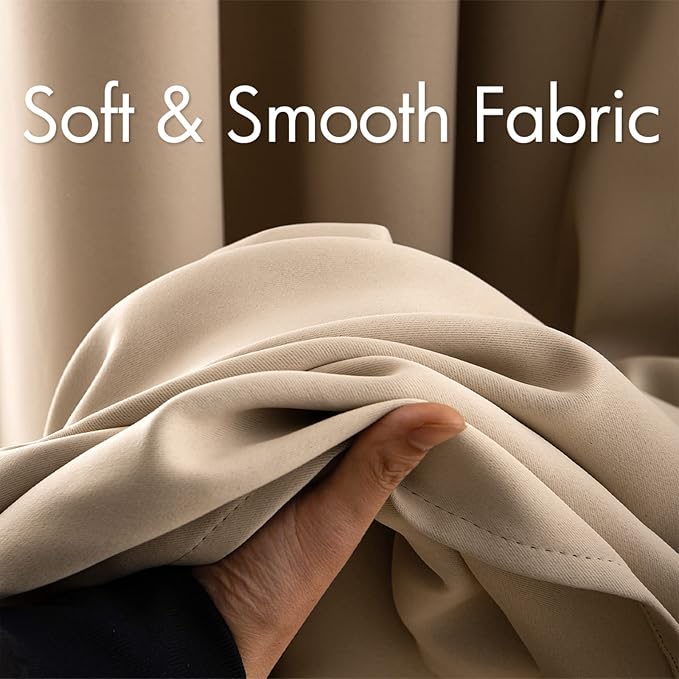 MIULEE Room Darkening Curtains Thermal Insulated Black Out Drapes Solid Window - Image 3