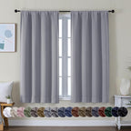 Simplebrand Ava Silver Grey Short Blackout Curtains by Simplebrand