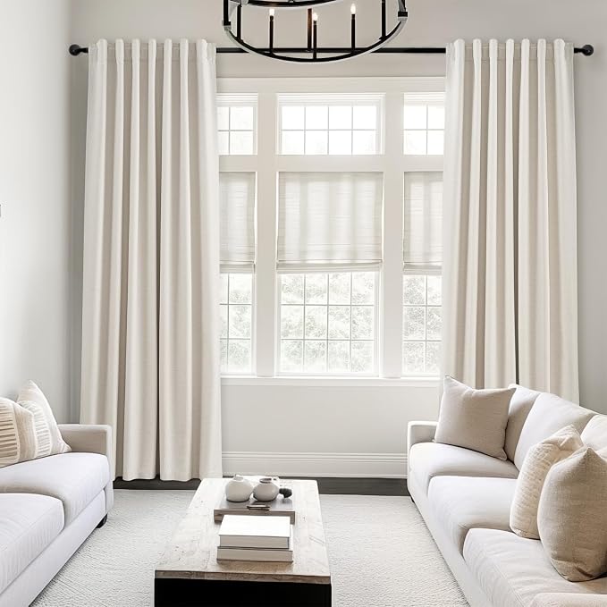 Topfinel 108 Inch Extra Long Ivory Birch Curtains - Image 8