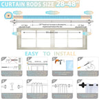 TVWOO Wrap Around Curtain Rods, 5/8 Inch Adjustable Blackout Curtain Rod Set - Image 7