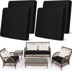 Newwiee Set of 4 Stretch Patio Cushion Covers Sofa Couch Seat Chair Slipcovers by Newwiee
