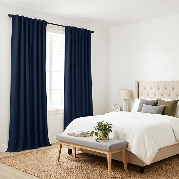 PONY DANCE Blue Blackout Curtains 96 inch Long, Room Darkening Curtains - Image 8