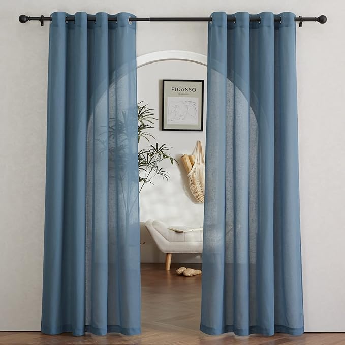 NICETOWN Flax Linen Sheer Curtains by NICETOWN
