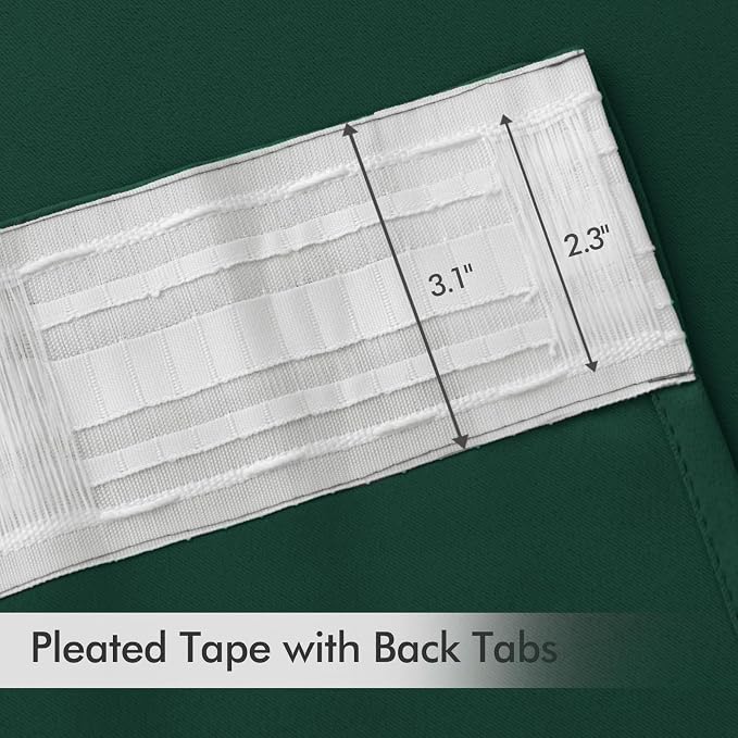 MIULEE Christmas Hunter Green Back Tab Blackout Curtains 90 Inches Long 2 - Image 4