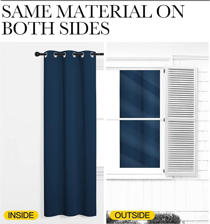 NICETOWN Thermal Insulated Moroccan Blue Blackout Curtains - Image 5