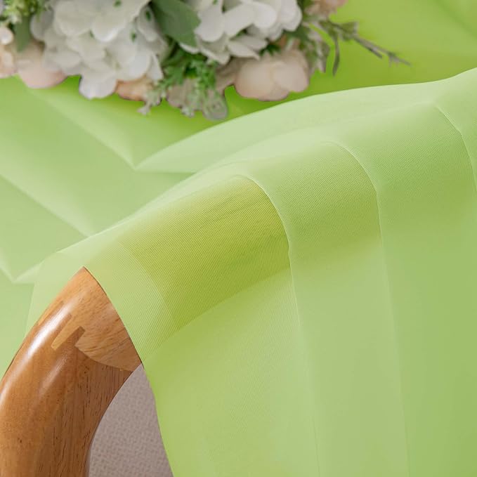 OWENIE Lime Sheer Curtains for Bedroom Living Room 90 Inches Long, Elegant - Image 6