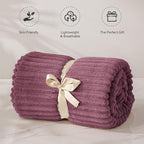 BEDELITE Fleece Throw Blanket for Couch – 3D Ribbed Jacquard Soft and Warm - Image 4