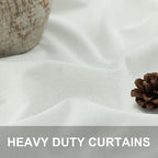 Extra Long Ivory Curtains for Living Room Blackout 108 Inch Sound Proof Wide - Image 3