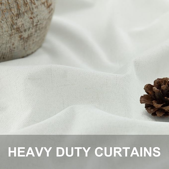 Extra Long Ivory Curtains for Living Room Blackout 108 Inch Sound Proof Wide - Image 3
