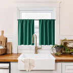 RYB HOME 100% Blackout Bathroom Curtains Over Sink 30 inches Long, Heat & UV by RYBHOME