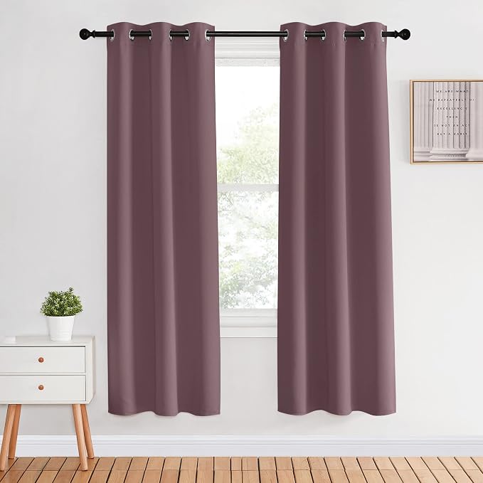 NICETOWN Blackout Curtains for Bedroom, Dry Rose, 34 inches by 70 inches Long by NICETOWN