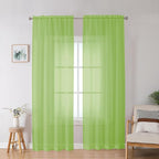 OWENIE Lime Sheer Curtains for Bedroom Living Room 90 Inches Long, Elegant by OWENIE