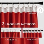MIULEE Christmas Red Back Tab Blackout Curtains 108 Inch Long 2 Panels Set - Image 3