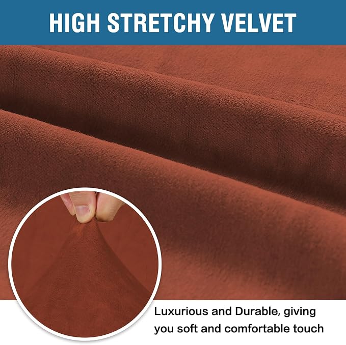 H.VERSAILTEX Stretch Velvet Armchair Cover Couch Covers 1 Cushion Chair - Image 3