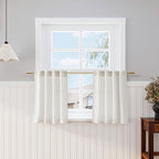 Nanspring Cream Small Linen Textured Curtains 24 Inch Length Light Filtering by Nanspring
