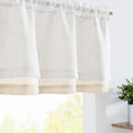 jinchan Linen Valance for Farmhouse Living Room Windows 16 Inch Slubbed Crossed by JINCHAN
