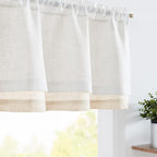 jinchan Linen Valance for Farmhouse Living Room Windows 16 Inch Slubbed Crossed by JINCHAN