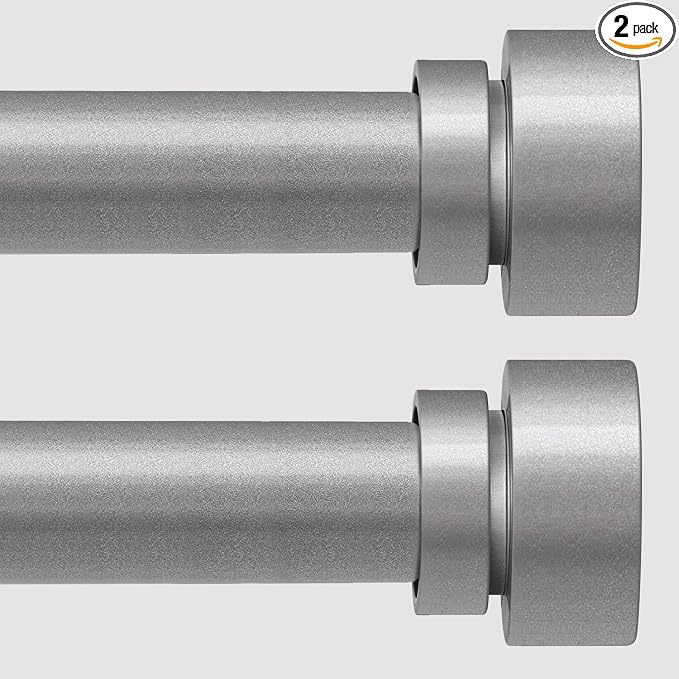Lootkell 2 Pack Modern Silver Curtain Rods by Unknown