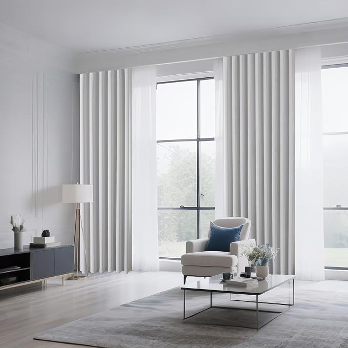 CUCRAF Grayish White Blackout Curtains 72 inch Length 2 Panels Set, Rod Pocket - Image 8