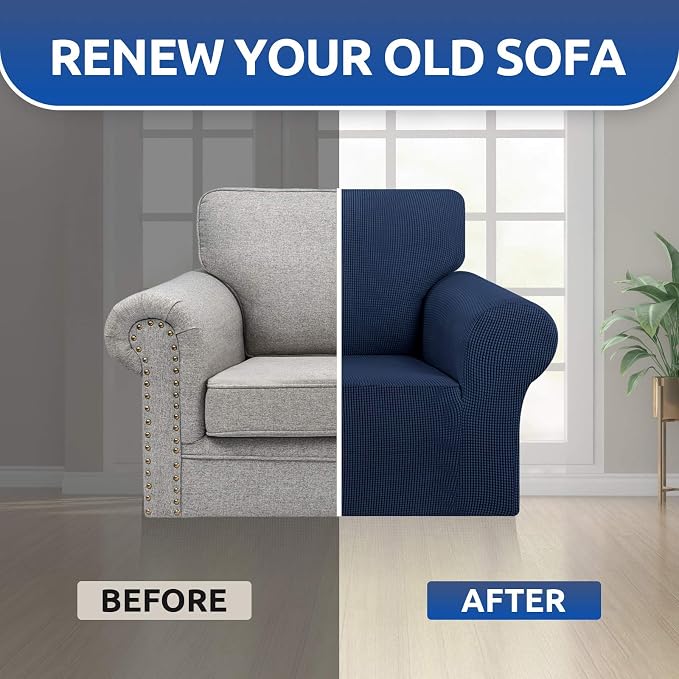 KEKUOU Stretch Single Sofa Slipcover 1 Piece Couch Sofa Cover Furniture - Image 7