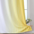 Estelar Textiler Yellow and Greyish White Ombre Blackout Curtains 45 Inch - Image 6