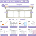 TVWOO Wrap Around Curtain Rods, 5/8 Inch Adjustable Blackout Curtain Rod Set - Image 3