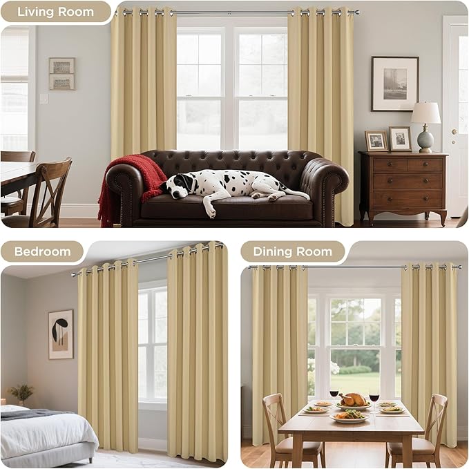 Joydeco Blackout Curtains 63 Inch Length 2 Panels Set, Thermal Insulated Long - Image 6