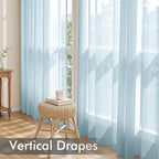MIULEE Sky Blue Sheer Curtains 72 Inches Long, 4 Panels Set, Light Filtering - Image 5