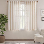 jinchan Belrose Linen Curtains for Bedroom Floral Curtains 72 Inch Length Linen - Image 2